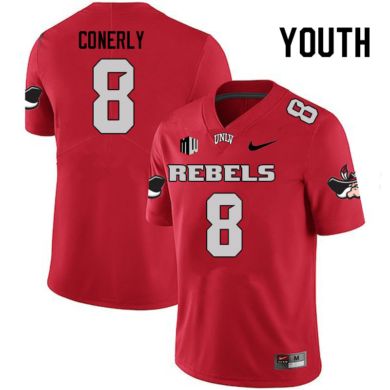 Youth #8 Timothy Conerly UNLV Rebels College Football Jerseys Stitched Sale-Scarlet - Click Image to Close